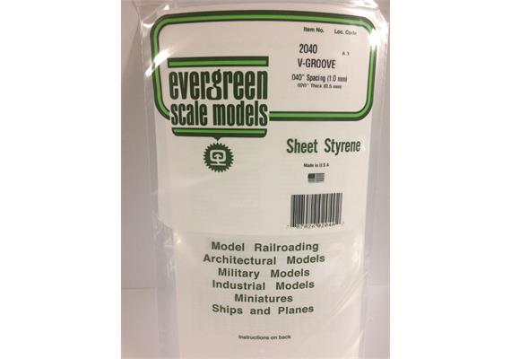 Evergreen 2040 Strukturplatte, 0,5x150x300 mm. Raster 1,00 mm, 1 Stück | Bild 2