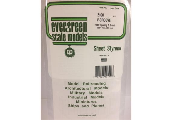 Evergreen 2100 Strukturplatte, 0,5x150x300 mm. Raster 2,50 mm, 1 Stück | Bild 2