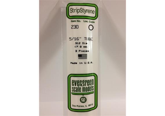 Evergreen 230 Rundröhre, 35 cm lang, Durchmesser 7,9 mm - 5/16, 3 Stück | Bild 2