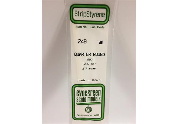 Evergreen 249 Viertelrundstange, 35 cm lang,Durchm. 2,00 mm, 3 Stück | Bild 2