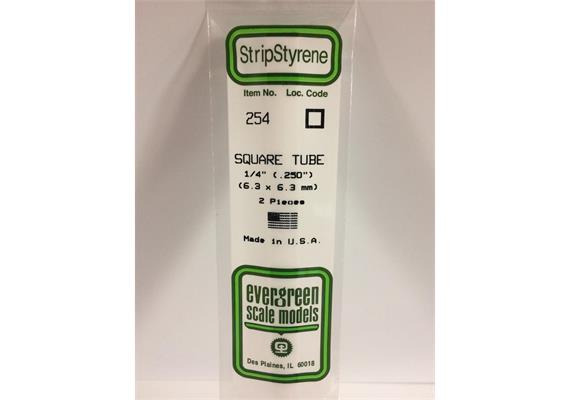 Evergreen 254 Quadratrohr, 35 cm lang, 6,3 mm Kantenl.-1/4. 2 Stück | Bild 2