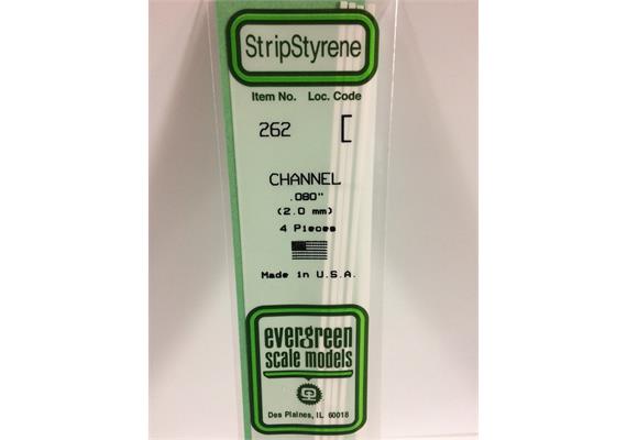 Evergreen 262 U-Profil, 350x2,0x0,97 mm, 4 Stück | Bild 2