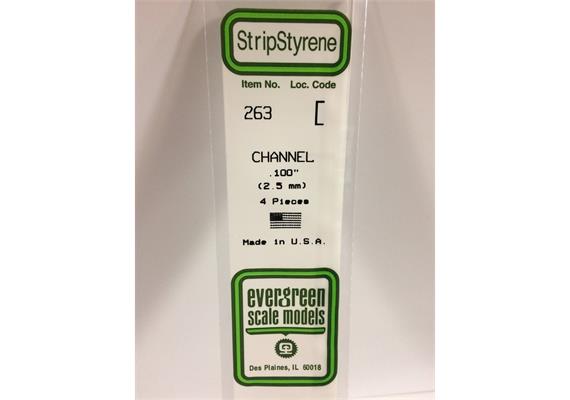 Evergreen 263 U-Profil, 350 x 2,5 x 1,1 mm, 4 Stück | Bild 2