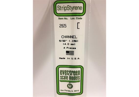 Evergreen 265 U-Profil, 350x4,0x1,4 mm - 5/32, 4 Stück | Bild 2