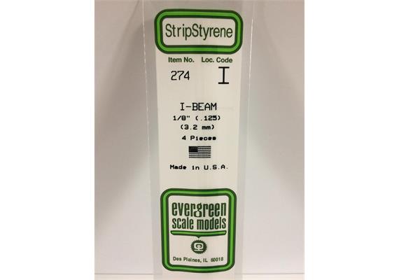 Evergreen 274 I-Profil, 350x3,2X1,8 mm - 1/8, 4 Stück | Bild 2