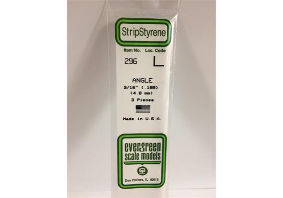 Evergreen 296 Winkelprofil, 350x4,8x4,8 mm, 3 Stück | Bild 2