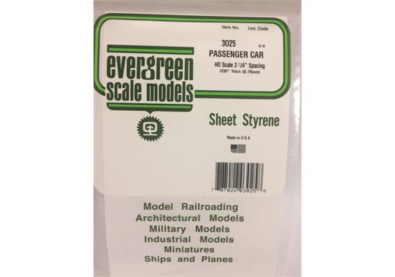 Evergreen 3025 Strukturplatte, 0,5x150x300 mm. Spur H0-Massstab, 1 Stück | Bild 2