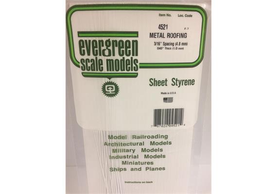 Evergreen 4521 Wellblech gefalzt, 1x150x300 mm, Raster 4,70 mm, 1 Stück | Bild 2