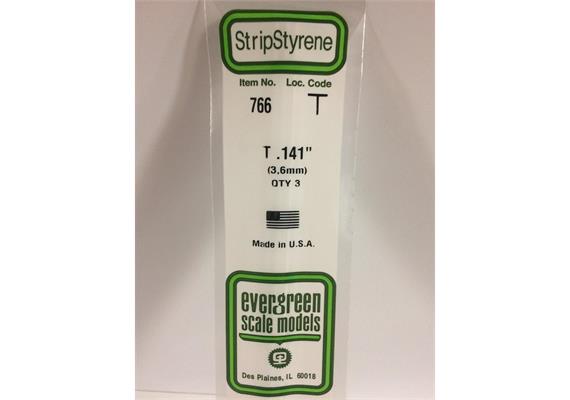 Evergreen 766 T-Profil, 35 mm lang, Höhe/Breite 3,6 mm, 3 Stück | Bild 2