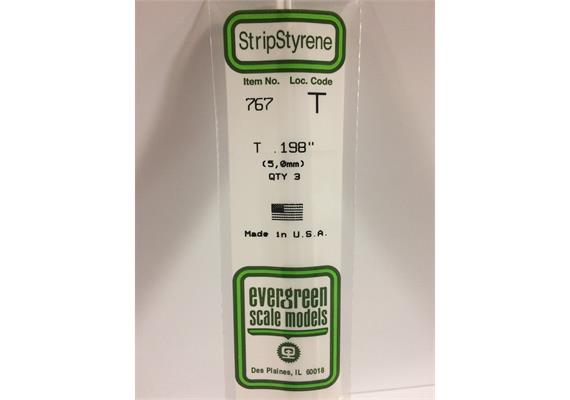 Evergreen 767 T-Profil, 35 mm lang, Höhe/Breite 5,0 mm, 3 Stück | Bild 2