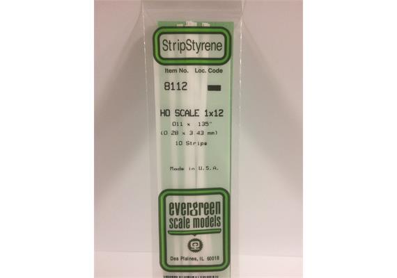 Evergreen 8112 Maßstab 1:87: Leisten, 350x0,3x3,4 mm, 10 Stück | Bild 2