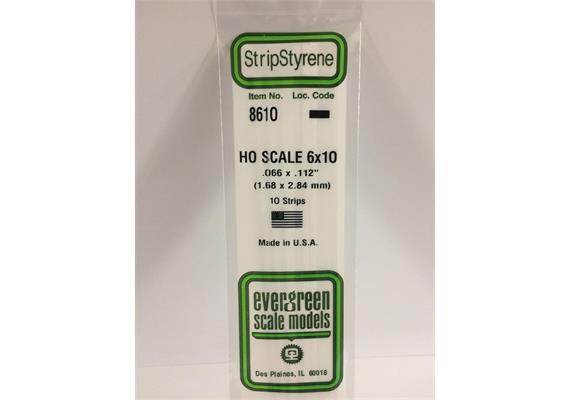 Evergreen 8610 Maßstab 1:87: Leisten, 350x1,7x2,8 mm, 10 Stück | Bild 2
