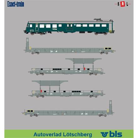 Exact-Train 25000 5-teiliges Set BLS Autozug mit Steuerwagen, DC 2L - H0 (1:87)