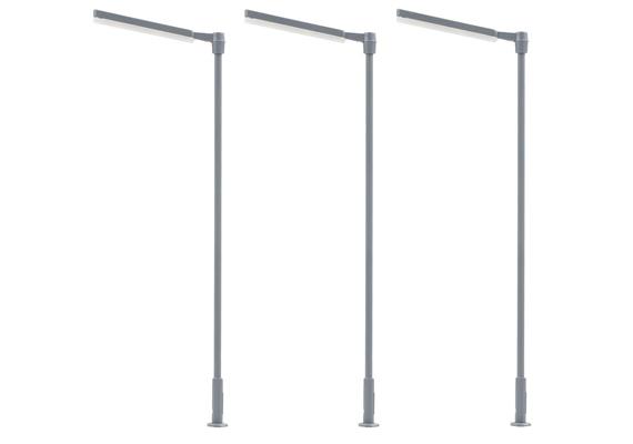 Faller 180121 LED-Kreuzmastleuchte, kaltweiß, 3 Stück - H0 (1:87)