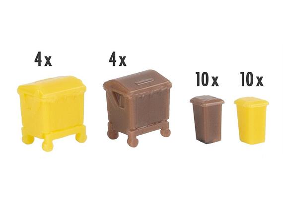 Faller 272926 Mülltonnen-Set, braun und gelb - N (1:160) | Bild 2