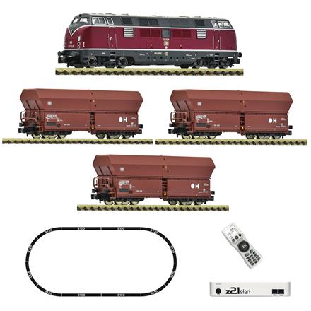 Fleischmann 5170003 z21 start Digitalset: Diesellokomotive BR 221 mit Güterzug, DB - N