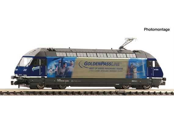 Fleischmann 7570083 BLS E-Lok Re 465 008-1 „Goldenpass“, DC, digital DCC mit Sound - N