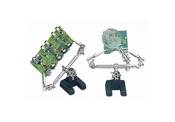 goobay Löt-und Montagehilfe "Dritte Hand" mit Lupe