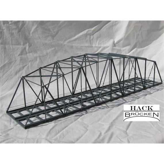 HACK 13500 Bogenbrücke 50 cm 2-gleisig grau, B50-2 Fertigmodell aus Weissblech - H0 (1:87)