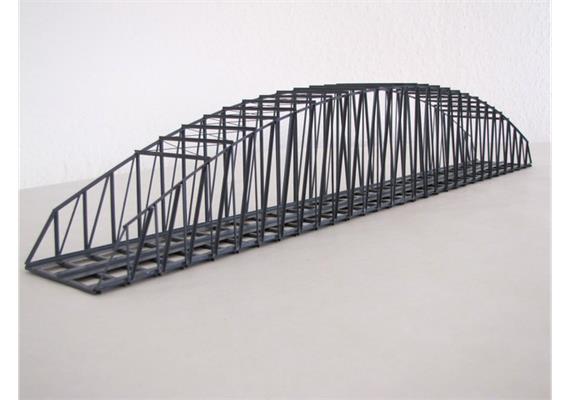 HACK 23170 Bogenbrücke 50 cm 2gleisig grau BN50-A-2, Fertigmodell aus Weissblech, N 1:160