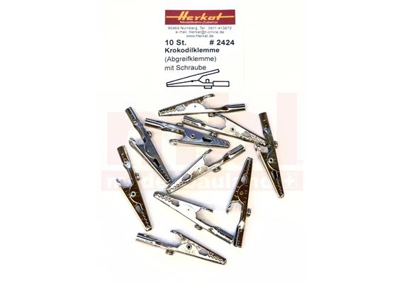 HERKAT 2424 Krokodilklemme metall, 10 Stück