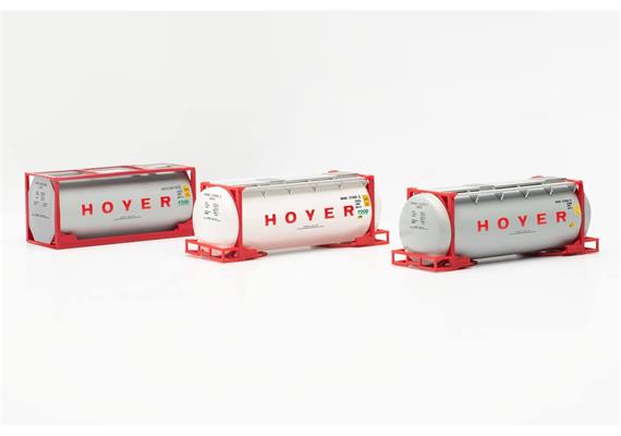 Herpa 076500-006 Set mit drei Tankcontainern "Hoyer" - H0 (1:87)