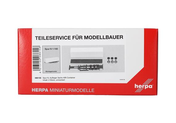 Herpa 086158 Teileservice: Auflieger 3achs 40ft Container, 2 Stück - N (1:160) | Bild 3