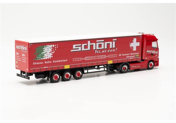 Herpa 316446 Renault T facelift Gardinenplanen-Sattelzug "Schöni International" - H0 | Bild 2