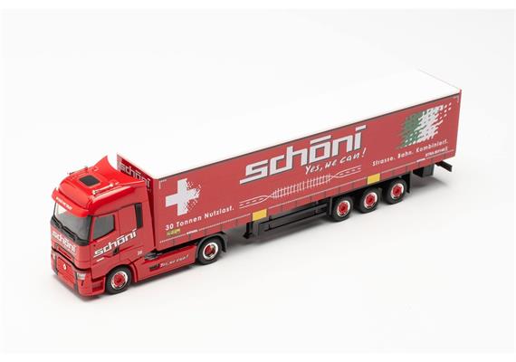 Herpa 316446 Renault T facelift Gardinenplanen-Sattelzug "Schöni International" - H0 | Bild 3