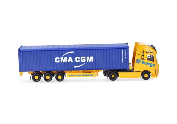 Herpa 318822 Volvo FH GI. XL Container- Sattelzug "acargo/CMA-CGM" - Massstab 1:87 | Bild 3