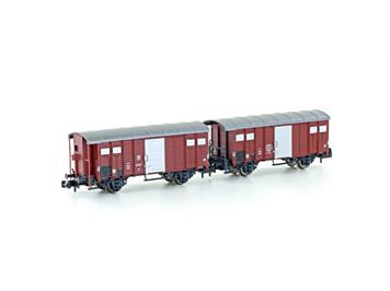 Hobbytrain 24250 2tlg. Güterwagen Set K3 SBB braun, Ep.III - N 1:160
