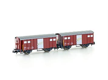 Hobbytrain 24251 2tlg. Güterwagen Set K3 SBB braun, Ep.IV - N 1:160