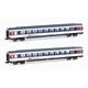 Hobbytrain H25503 SBB 2er Set Personenwagen Bpm, 2.Kl. (UIC Z1), schwarz-weiss, Ep.VI - N