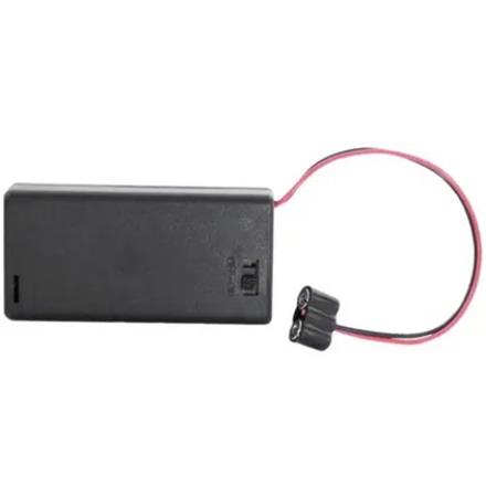 Kahlert 60893 Batteriebox schwarz mit Kabel und Schalter für 2 x 1,5V AA (ohne Batterien)