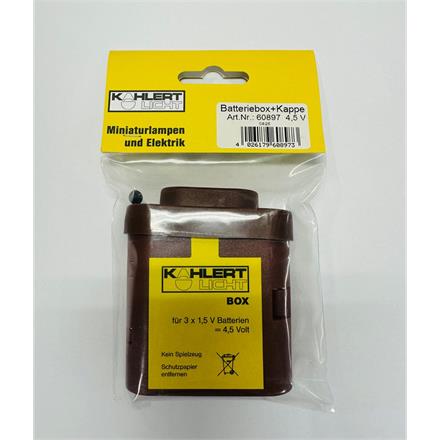 Kahlert 60897 Batteriebox mit Kappe und Schalter ohne Batterien