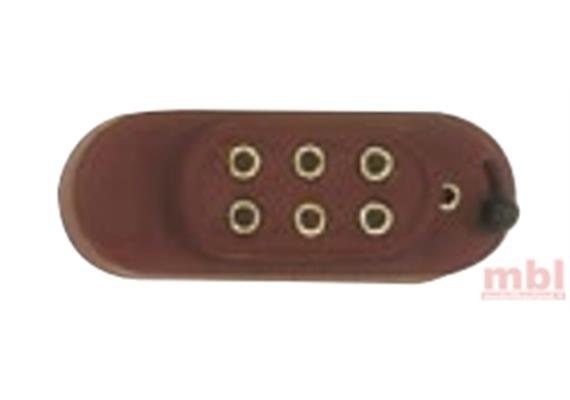 Kahlert 67731 Batteriekappe mit Schalter, 3 Steckplätze, braun