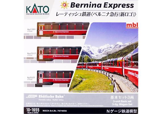 Kato 10-1655 Bernina-Express 3-teiliges Personenwagenset - N (1:160) | Bild 1
