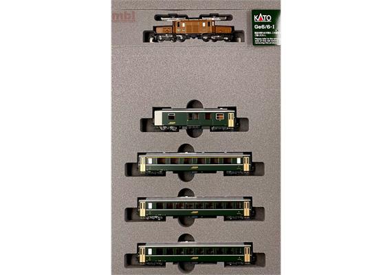 Kato 10-1987 RhB Ge 6/6I 415 "Krokodil" mit 3 EWI und Gepäckwagen - N (1:160) | Bild 1