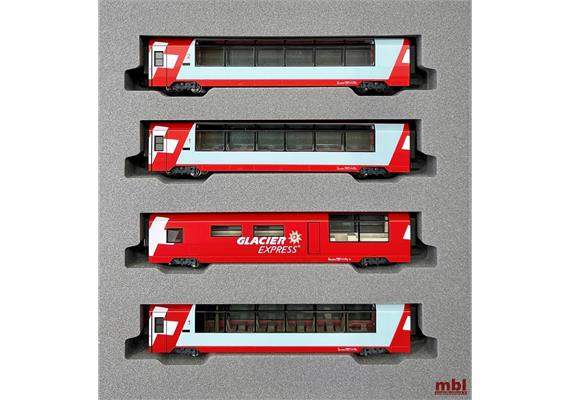 Kato 10-2027 Glacier Express Personenwagen-Set 4-tlg RhB - N (1:160)