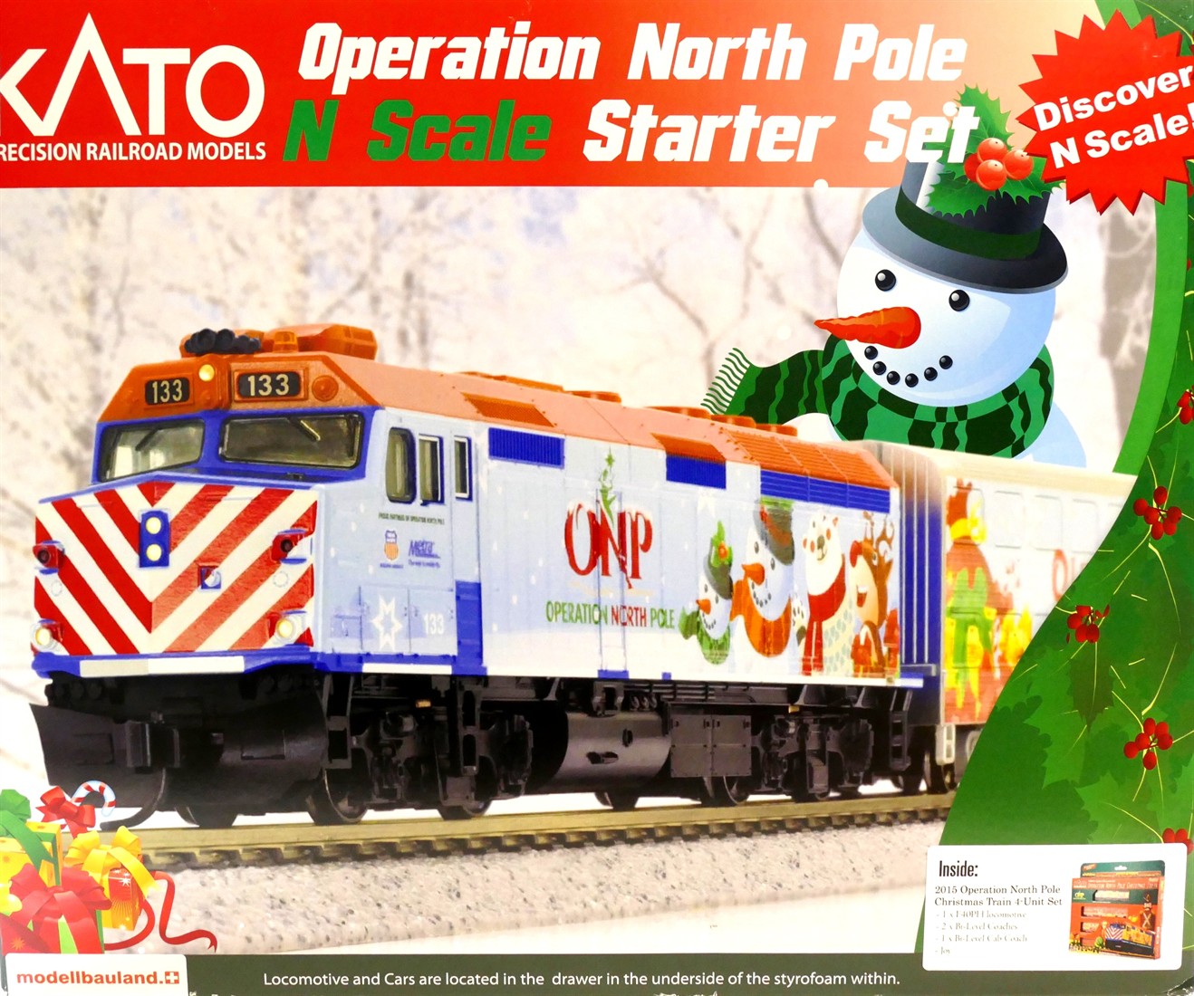Kato 106-2016 Operation North Pole Christmas Train mit F40PH