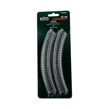 Kato 20-100 Gleis gebogen R 249-45°, 4 Stück