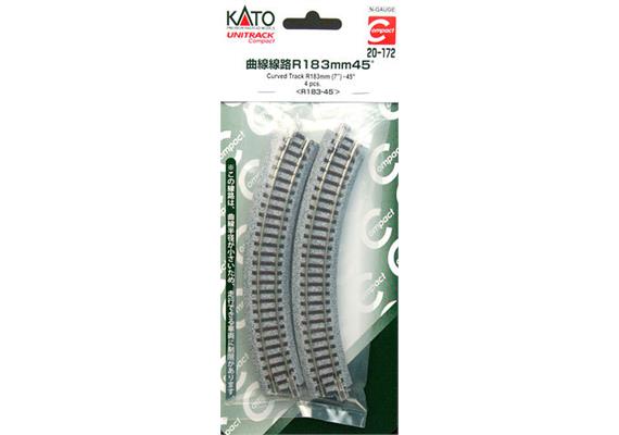 Kato 20-172 Gleis gebogen R183-45°, 4 Stück - N (1:160) | Bild 2