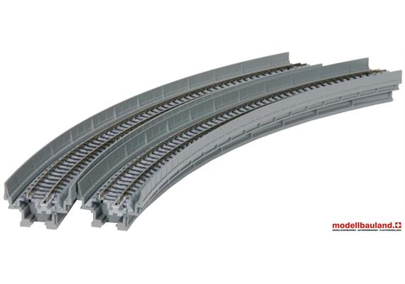 Kato 20-540 Viadukt-NBS mit Gleis gebogen, 2 Stück - N (1:160)
