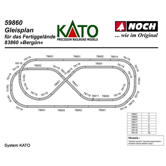 Kato 7079840 Gleispaket zum Fertiggelände Bergün - N (1:160)