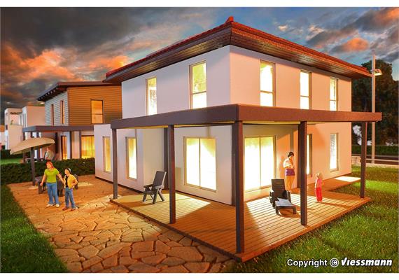 Kibri 38336 Kubushaus Mia mit Carport - Polyplate Bausatz - H0 (1:87) | Bild 3