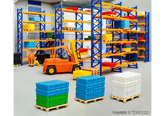 Kibri 38613 Deko-Set Paletten-Regalsystem, 4 Stück - H0 (1:87) | Bild 3