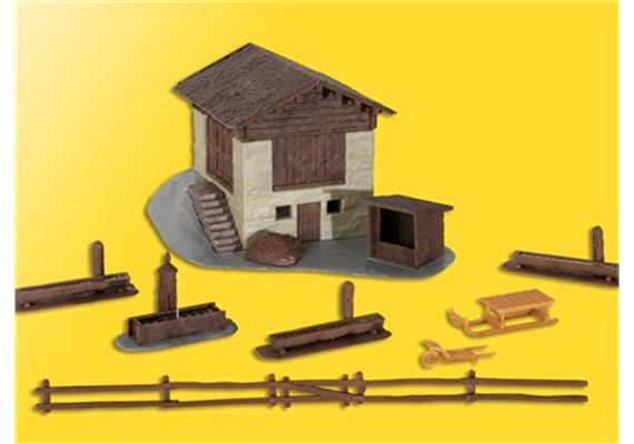 Kibri 38814 Stadel mit Zaun - H0 (1:87) | Bild 2