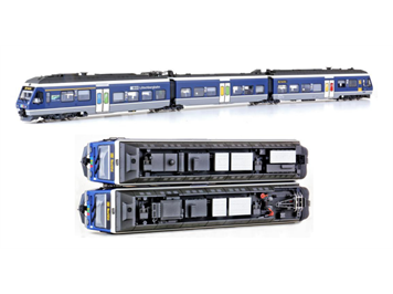 L.S.Models 17204DCS BLS RABe 525 NINA 3teilig blau/weiss Ep V DCC Sound - H0 (1:87)