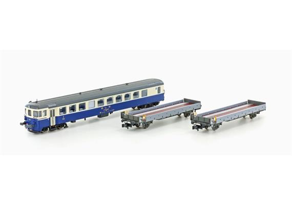 LC 96009 3ER AUTOVERLADEZUG, STEUERWG. BDT+2X AUFFAHRWG., BLS (Lemke Collection) - N 1:160