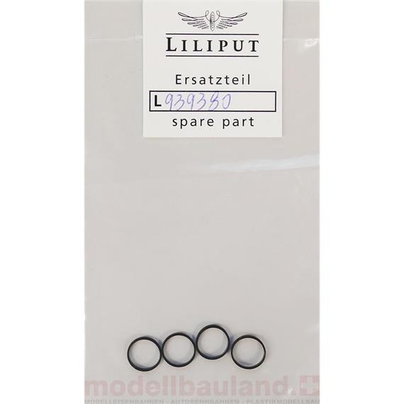 Liliput 939380 Haftreifen 9,8 mm für KISS-Fahrzeuge, 4 Stück - H0 (1:87)